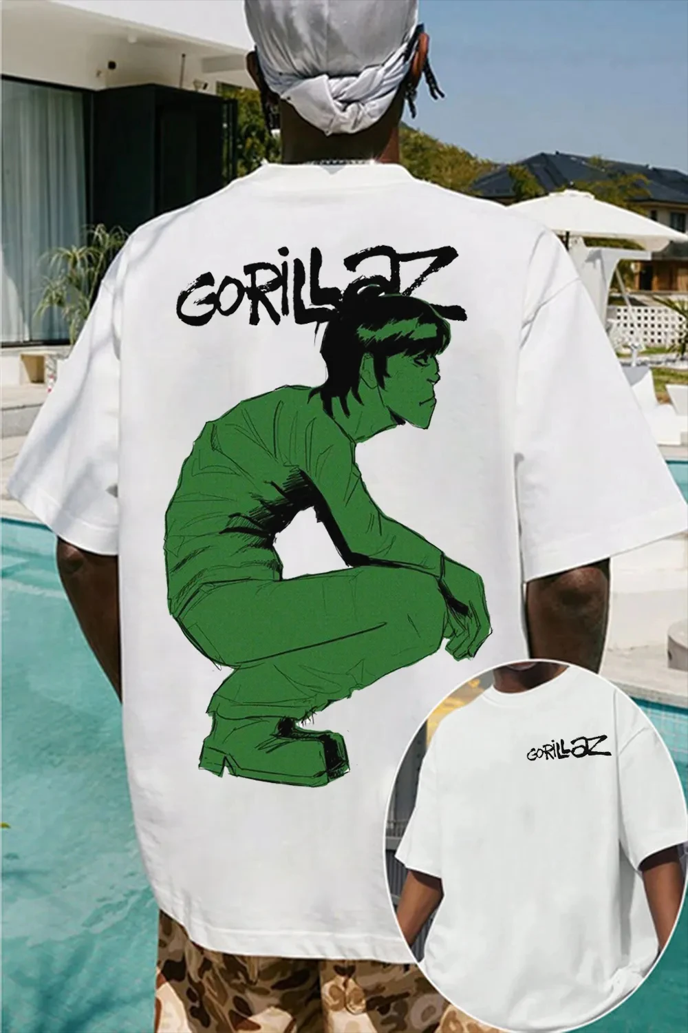 Camiseta de Moda Limitada Gorillaz para Homens e Mulheres, Camisetas de Algodão Casuais de Verão com Manga Curta e Gola Redonda, Tops Soltos em Tendên