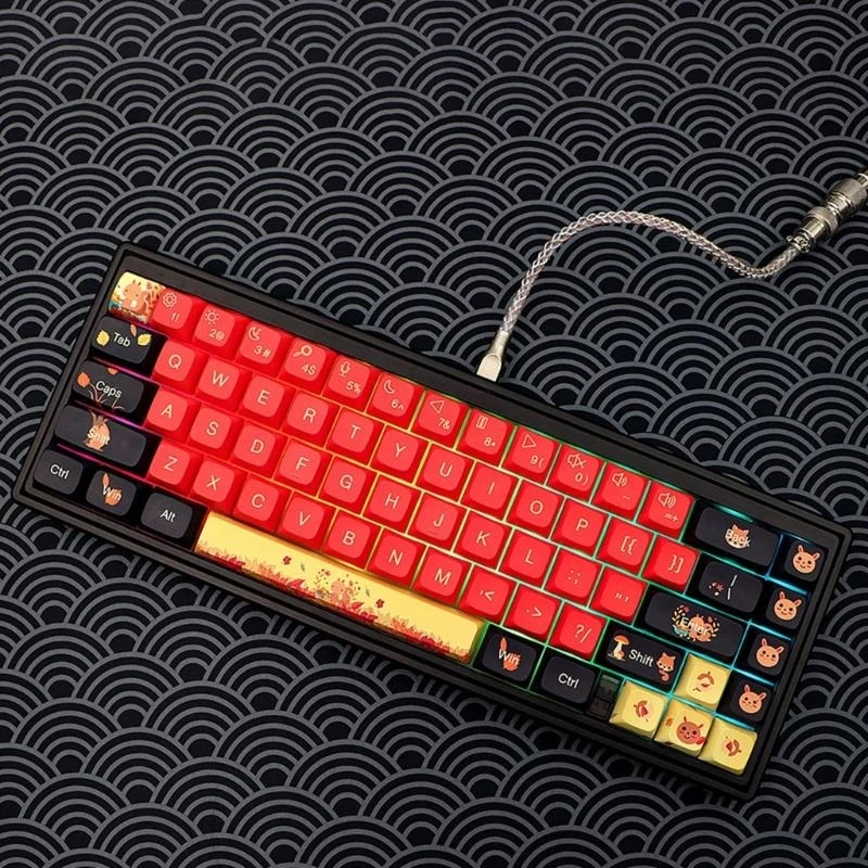 PBT XDA Profile Keycaps SQUIRREL DIARY 139-key Keycap Set for Gaming Mechanical Keyboards MX-Switches DIY DYE-SUB