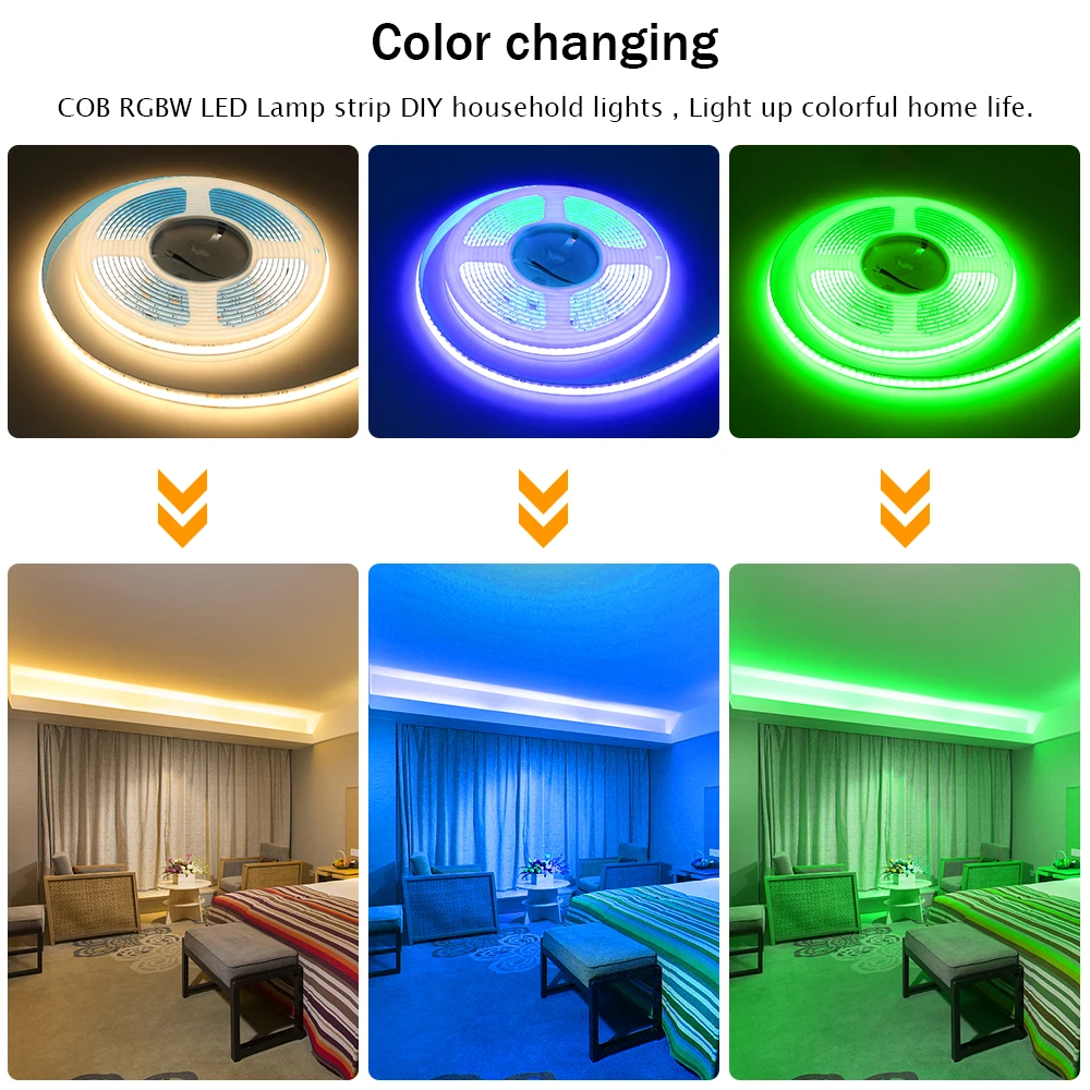 DC 24V COB LED Strip RGBW RGBWW RGBCCT 784LEDs/M Home Decoration High Bright Dotless Colorful Flexible Tape Light Lamp