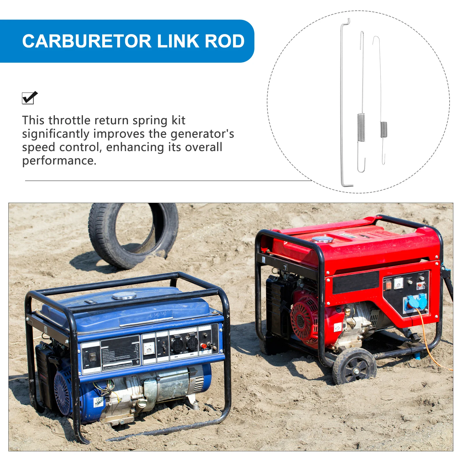 

2 Sets Throttle Return Spring Kit For Engine Generators Iron Speed Control Rod Set Compatible With Multiple Models