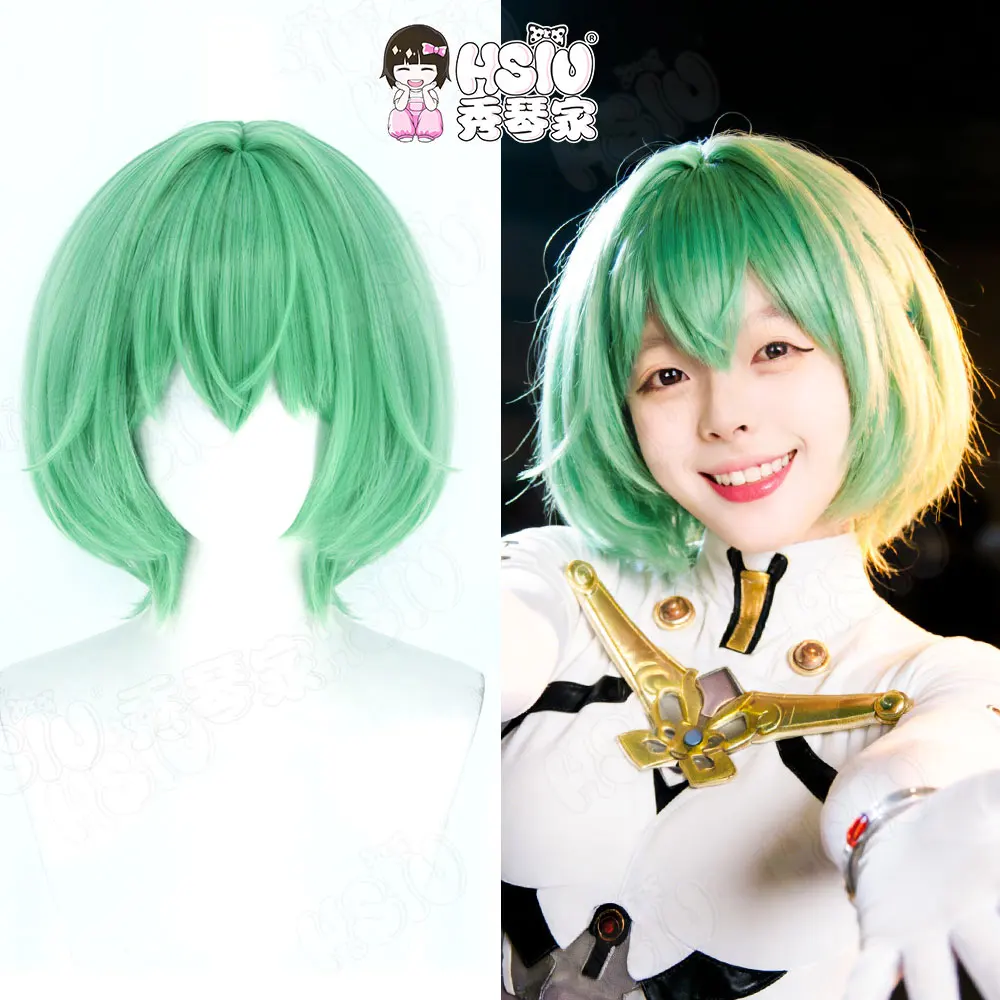 

Парик для косплея Адмирала Нахимова HSIU, 30 см, зеленый, короткие волосы, термостойкий + сетка для парика, косплей по игре Azur Lane Адмирал Нахимов