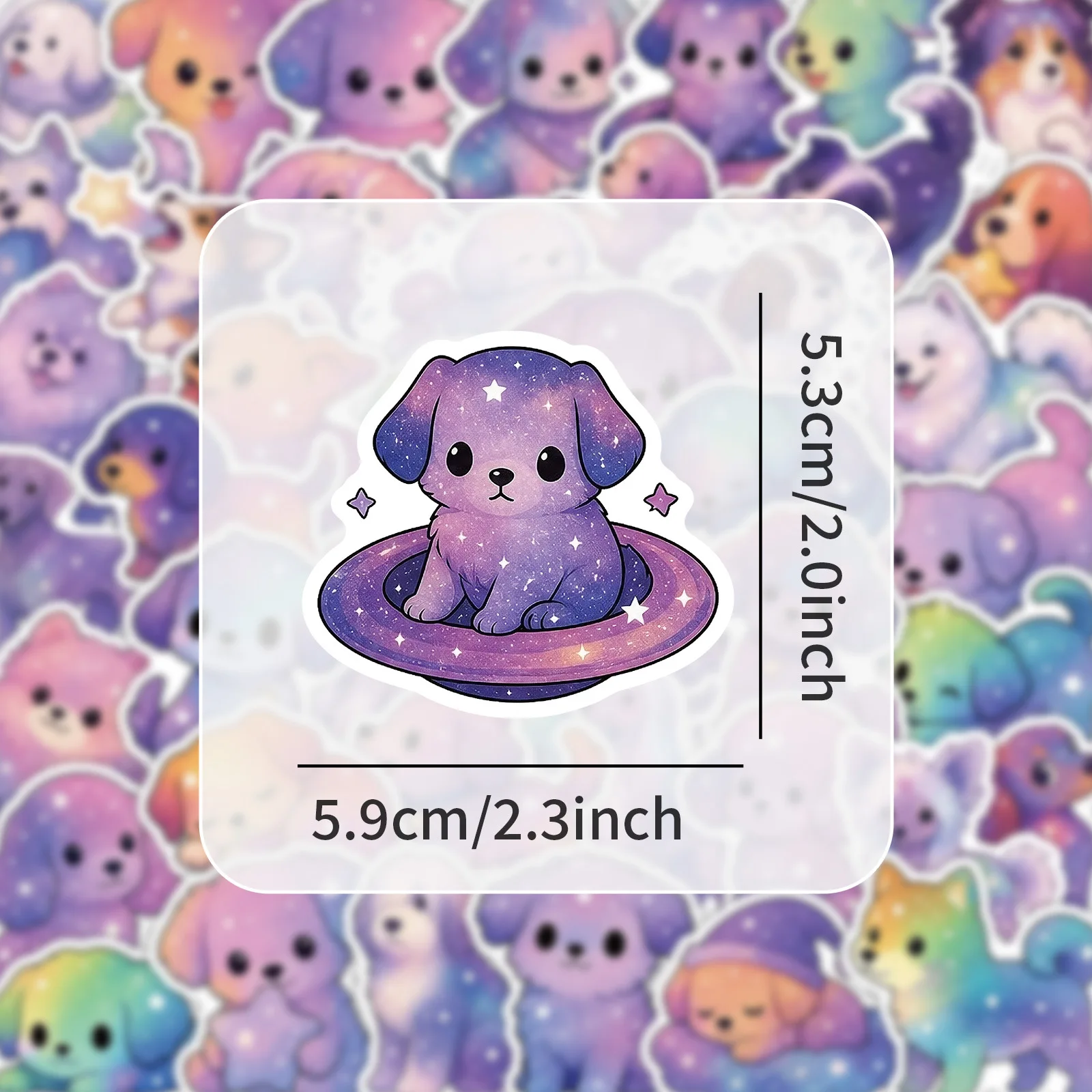 50-100 PCS Cute Colorful Starry Sky Dog Stickers Cartoon Graffiti Waterproof Decals for Window Stationery Notebook Phone Decor