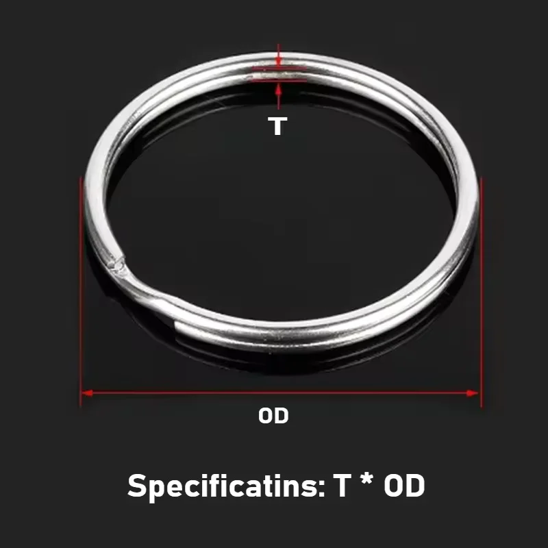 304 Stainless Steel Key Ring Connector Findings for DIY Keychain Making Douple Loop Circle Bezel Accessories