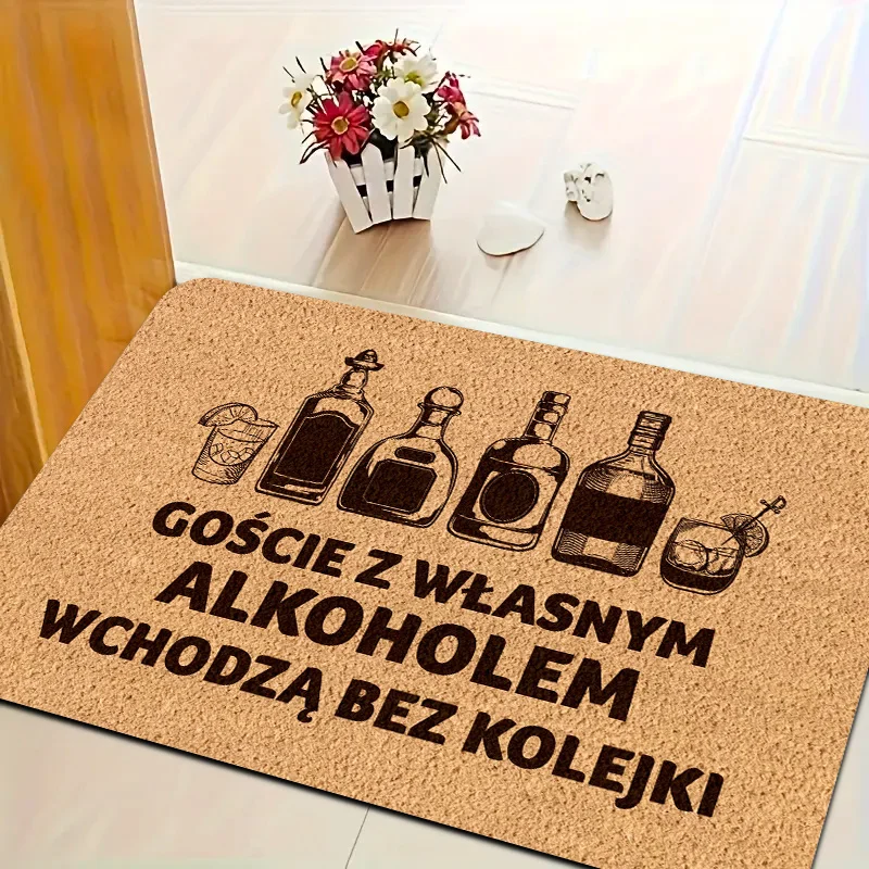 Funny Polish Alcohol Quote Print Doormat Floor Mat Rug Carpet for Entryway Bar Living Room Home Decoration