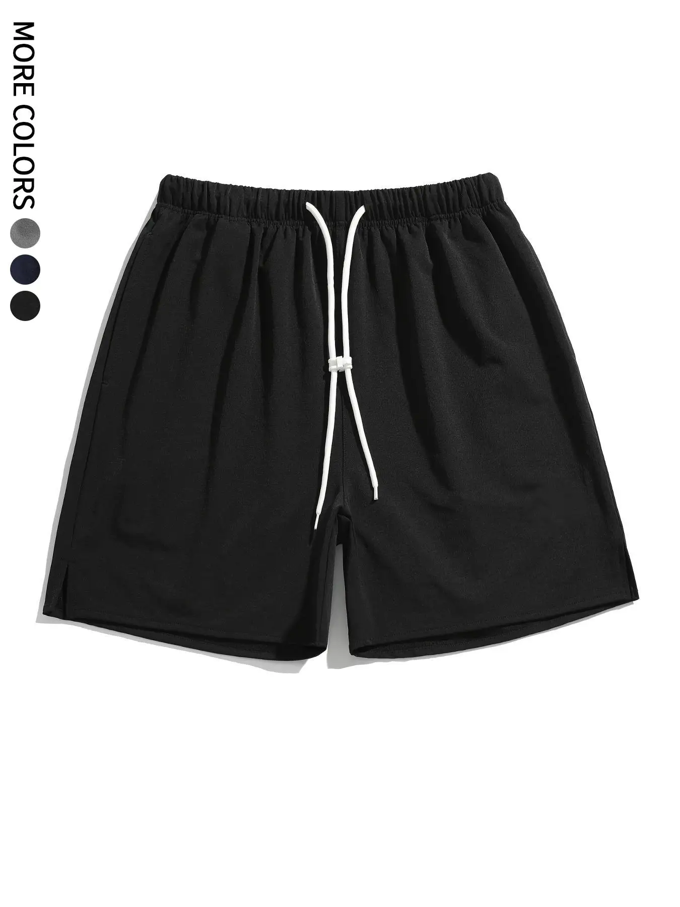 

Men's Plain Regular-Style Casual Shorts with Adjustable Drawstrings and Pockets, Trouser Legs with Open Seam Design, Casual Shorts, Available in Multiple Colors, Suitable for Summer Basketball, Beach Vacation, Fitness and Sports, Etc