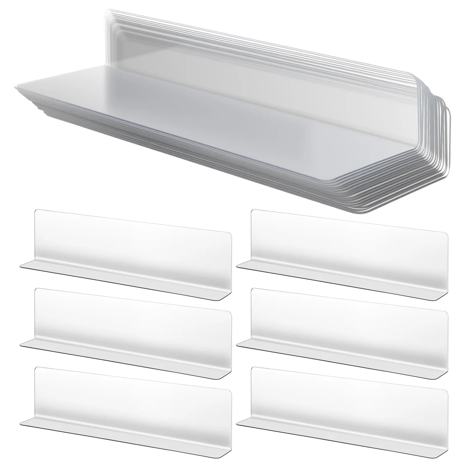 

20pcs L-Shaped Shelf Dividers Transparent Plastic Organizers For Store Supermarket Cabinet Bread Biscuit Display Retail Shelf