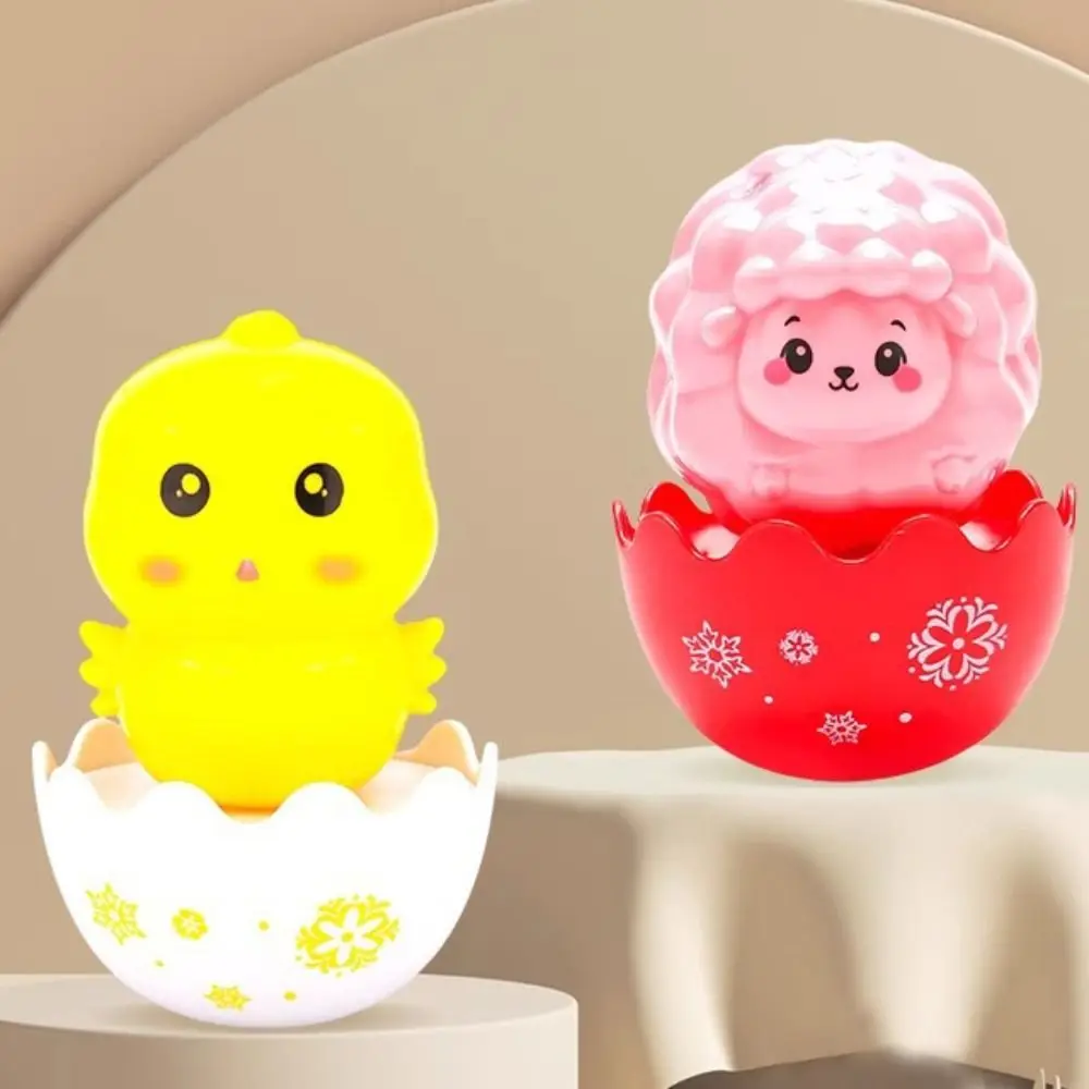 6 ชิ้น/เซ็ต ABS Little Penguin Tumbler ของเล่นโยกของเล่น Handmade Little Sheep Tumbler ของเล่นคอลเลกชันเดสก์ท็อปตกแต่ง