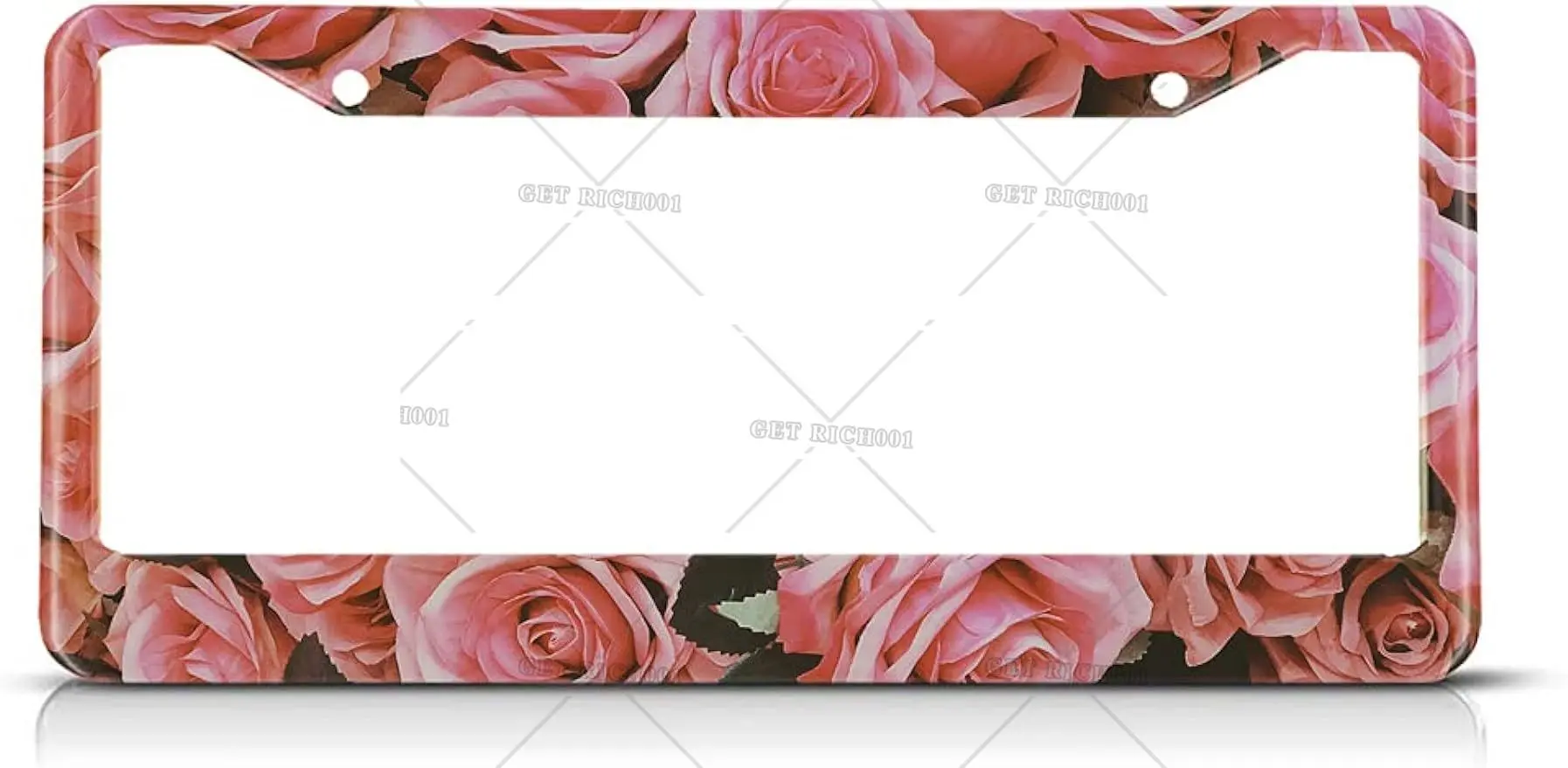 

Rose License Plate Frame Pink Floral Blossom License Plate Holder Romantic Love Valentine Car Tag Frame License Plate Cover Gift