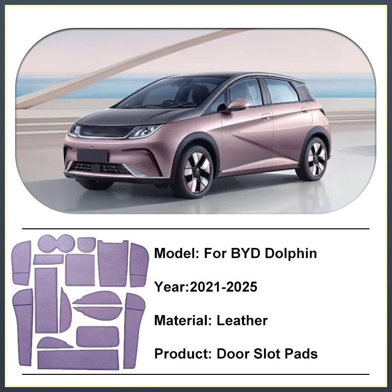 For BYD Dolphin Accessories 2021 2022 2023 2024 2025 Car Anti-Slip Gate Slot Cup Mats Door Non-slip Dust-proof Pad Decoration