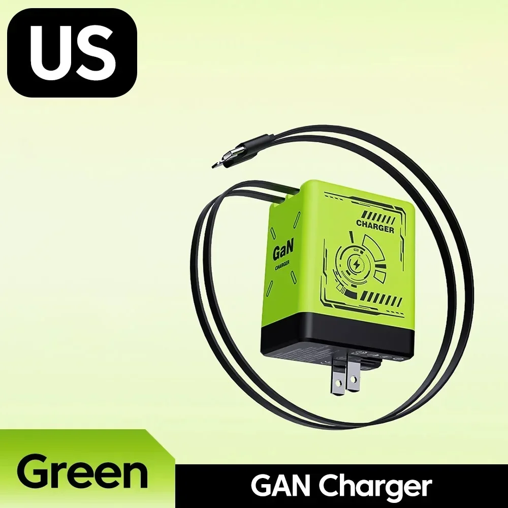 

Зарядное устройство US GaN 20W с быстрой зарядкой и выдвижным кабелем Type-C L-типа для iPhone 17, 16, 15, 14, 13, 12, 11, iPad