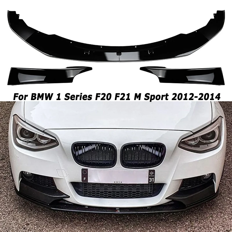 Car Front Bumper Spoiler for BMW 1 Series F20 F21 M Sport 2012-2014 Wrap Diffuser Splitter Exterior Car Accessories Afternarket
