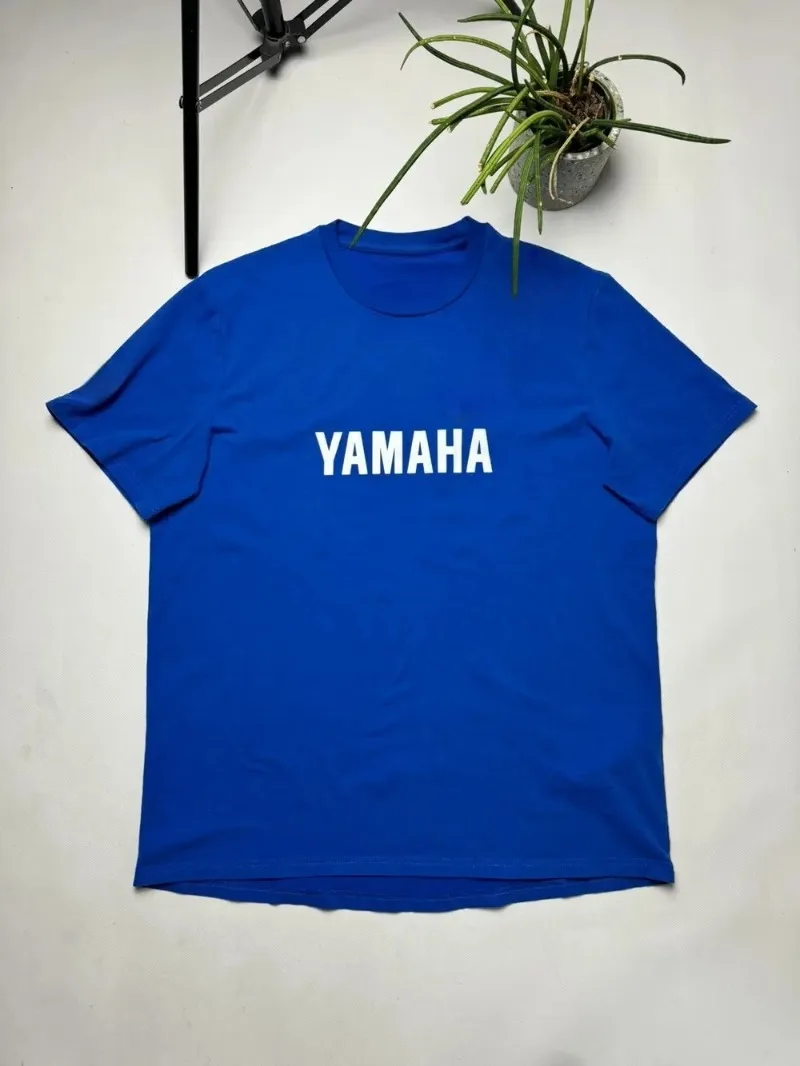 

2026 Summer Cotton Yamaha Logo Blue Fashionable Short Sleeved T-shirt, Men's and Women's Motorcycle Riding Leisure Sportswear