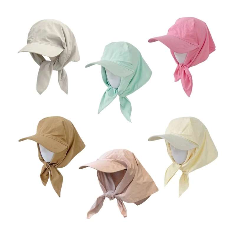 Outdoor Sun Hat Adult Self Tie Turban Baseball Caps for Travel Camping Sunproof