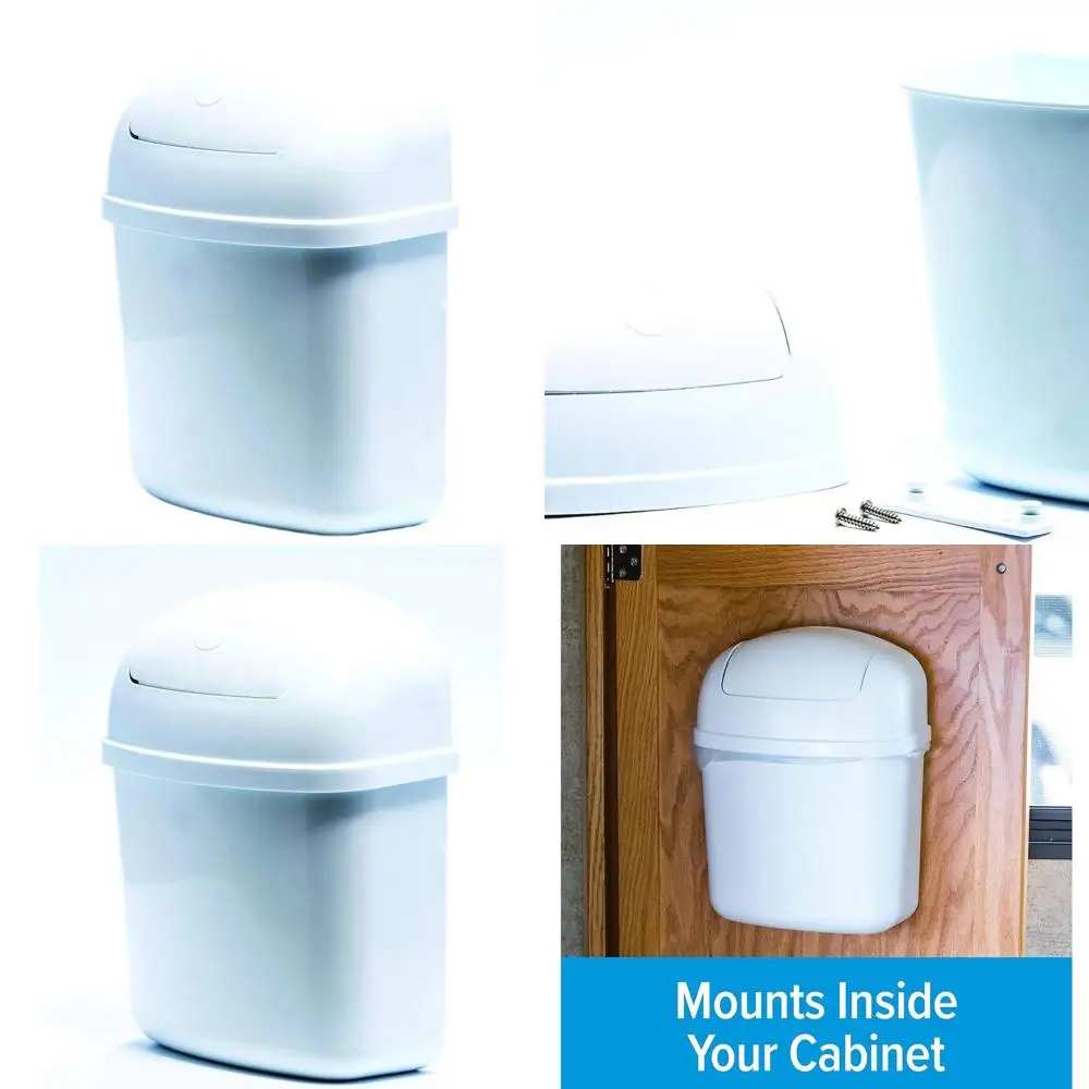 

Compact 3-Quart Spring-Top Trash Bin for RVs, Boats, Dorms, and Small Spaces