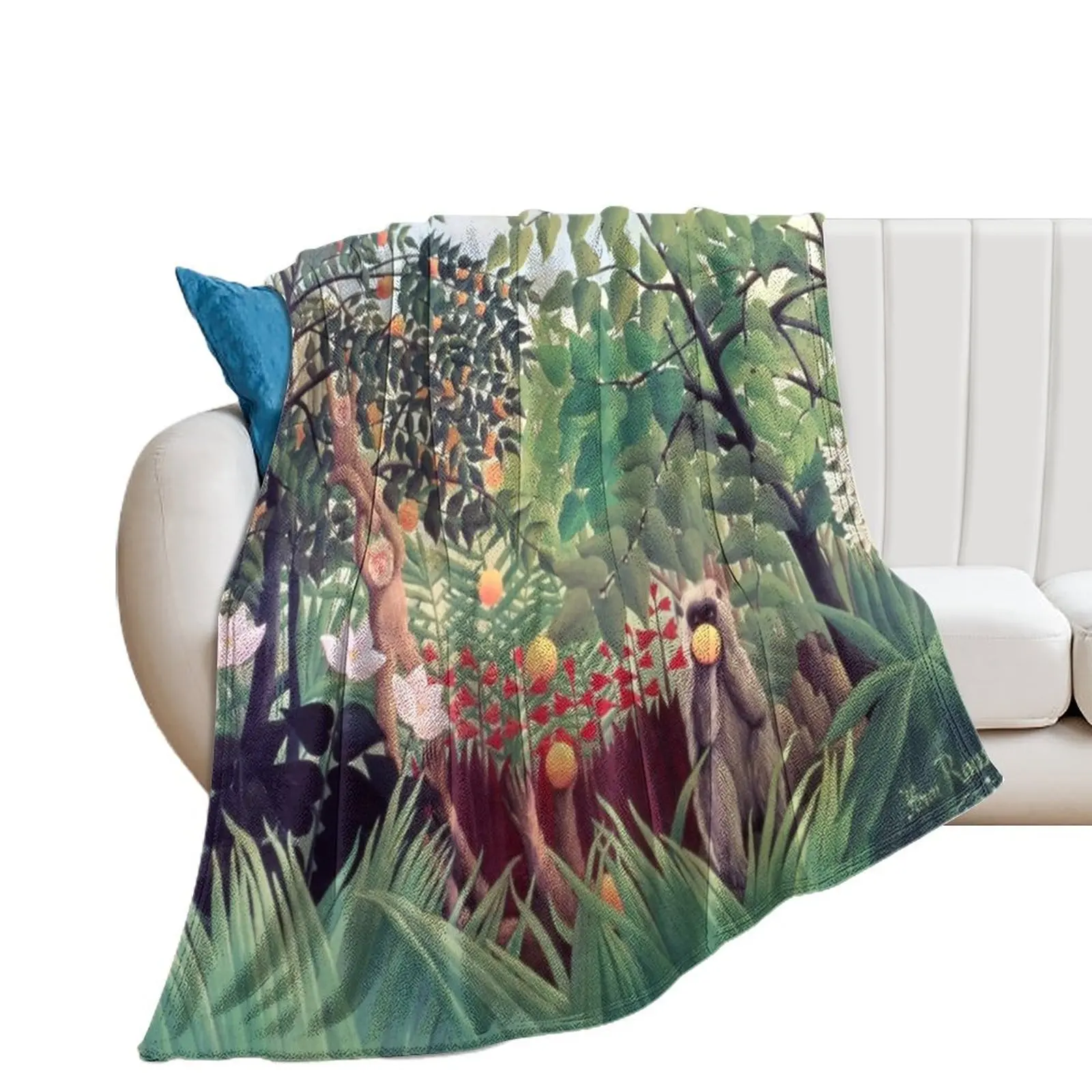 Exotic Landscape - Henri Rousseau Throw Blanket Sofa Quilt Blankets For Bed Furry Blankets