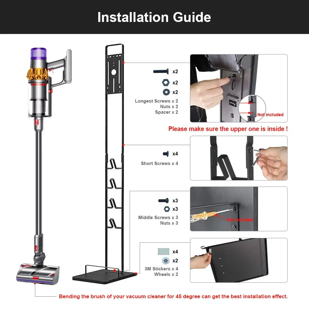 Dyson Vacuum Stand for Cleaners and Accessories, Metal Storage Bracket, Stand Holder, V15, V11, V10, V8, V7, V6