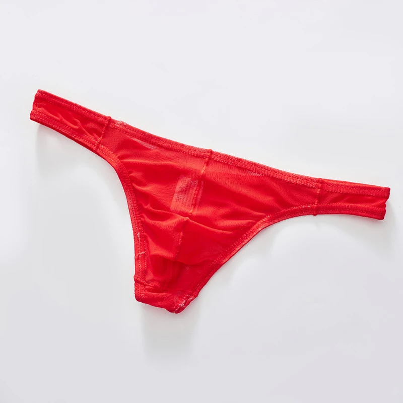Herenonderbroeken, sexy lage taille, doorzichtige mesh-strings, strings, bikinislip, ademend, comfortabel ondergoed