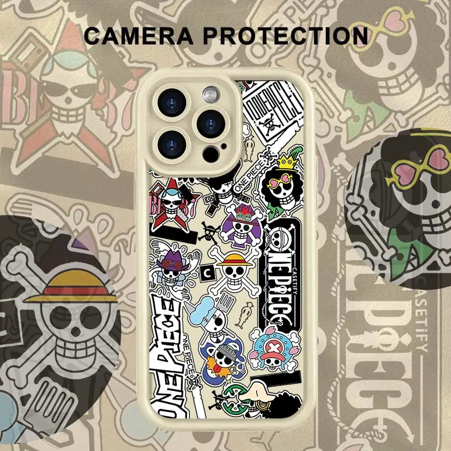 

One Piece Luffy Zoro Logo Soft Cover Case for iPhone 16e XS Max 13 12 11 Pro Max 15 16 14 Plus 17 Air XR