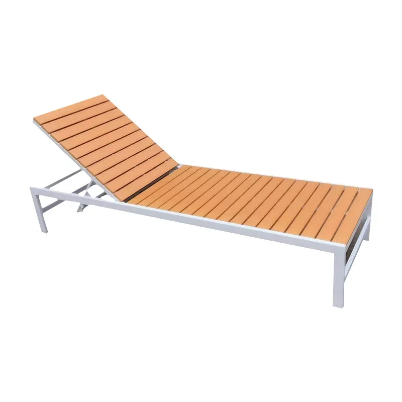 

Outdoor Plastic Wood Bed Leisure Courtyard Outdoor Villa Swimming Pool Resort Island Solid Wood