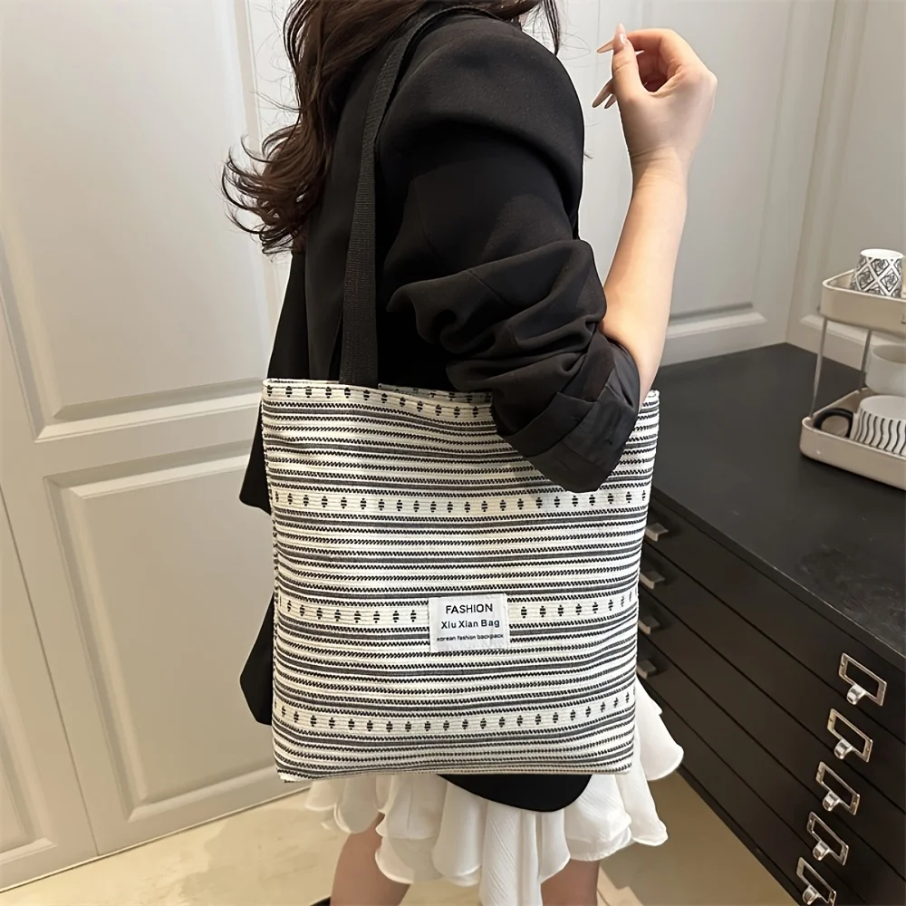 

Новая нишевая дизайнерская модная универсальная сумка-тоут большой вместимости с вельветовым принтом на одно плечо