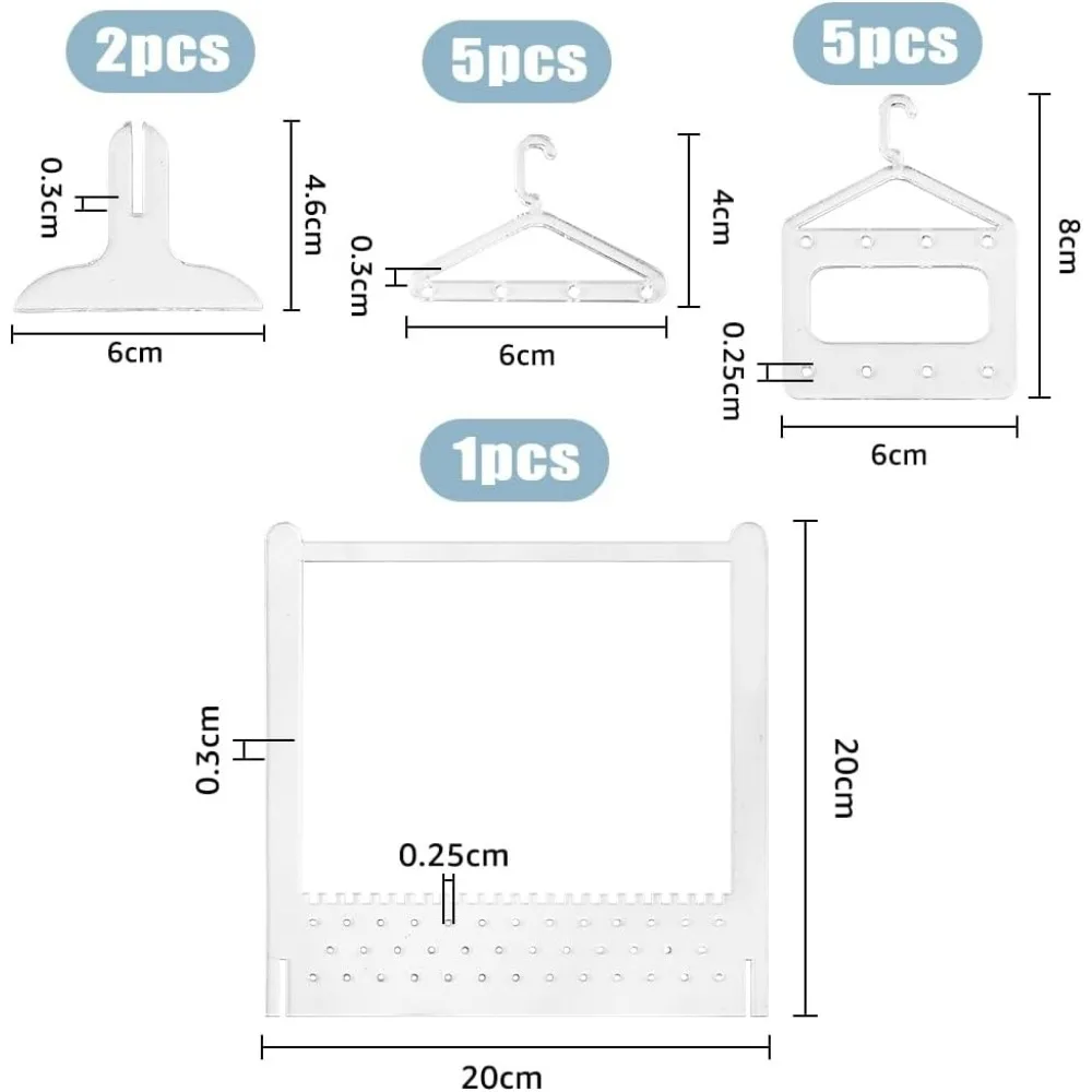 Earring Display Stand Holder Acrylic Earring Organizer Holder Rack including 10Pcs 2 Styles Coat Hangers Transparent Jewelry