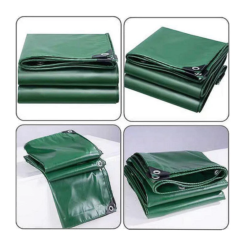 Thick PVC Waterproof Cloth, Green Waterproof Canvas, Sunscreen Covered with Tarpaulin, Outdoor Rainproof, 450GSM 0.4mm