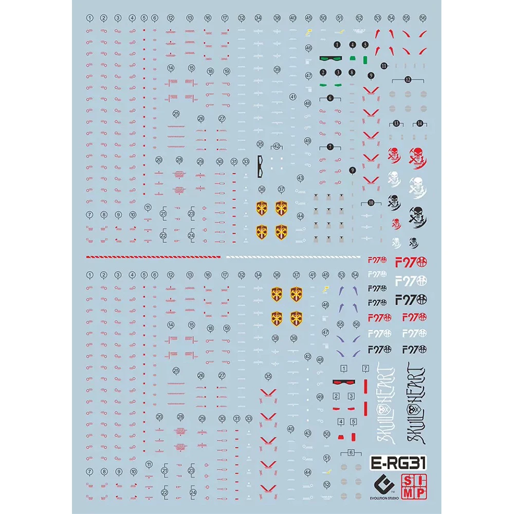 Decalque de água EVO para 1/144 RG Crossbone X1 + X2 modelo, materiais auxiliares, decalques de alta precisão, modelo plástico