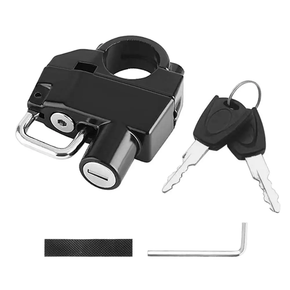 

Motorcycle Helmet Lock Anti-Theft Bicycle Helmet Security Locks For 20-28mm Handlebar With 2 Keys And Installation Tools