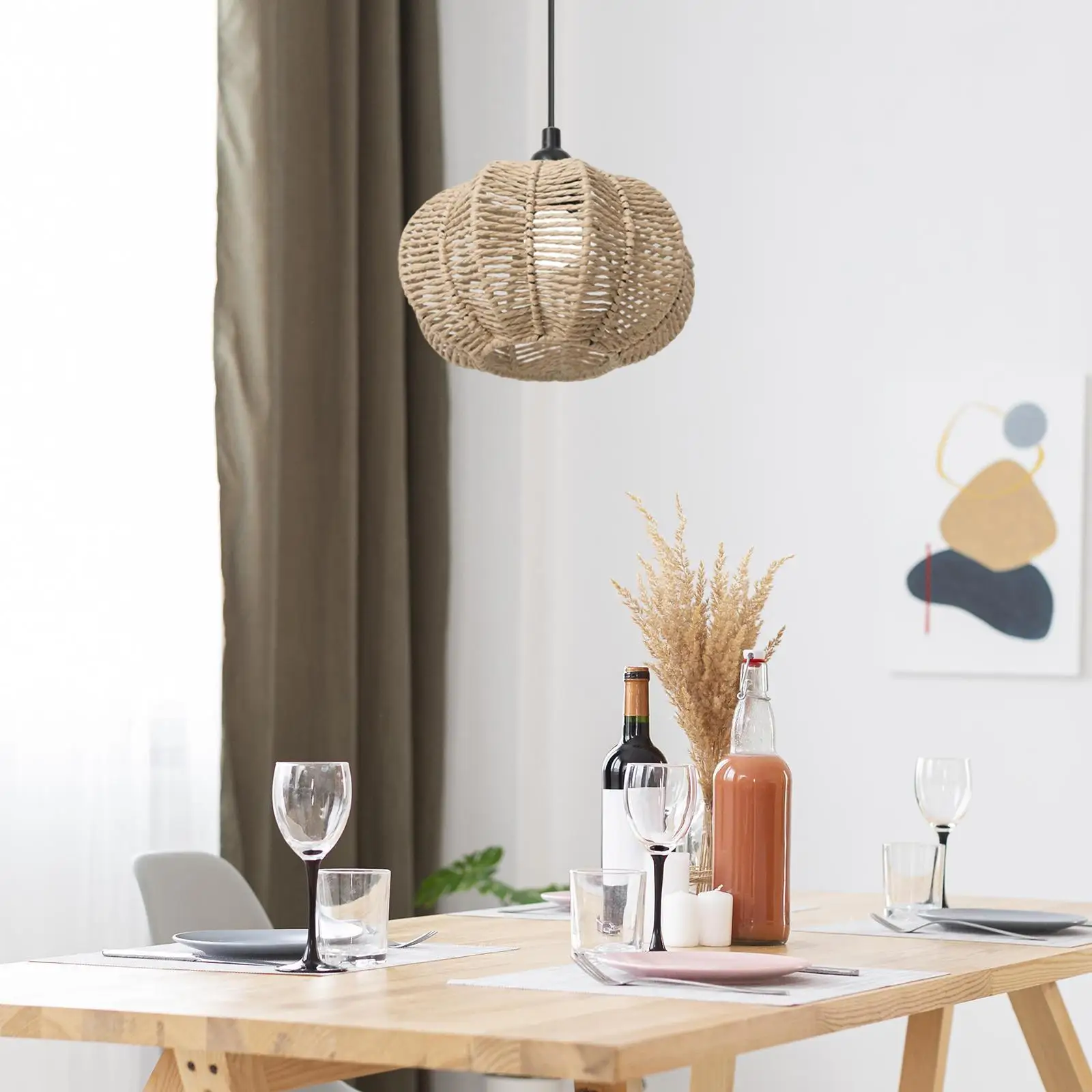 

Плафон из бумажной веревки для потолочного светильника, декоративный абажур для вентилятора, чехол для лампочки, для подвесных светильников в спальне, гостиной, офисе, фермерском стиле