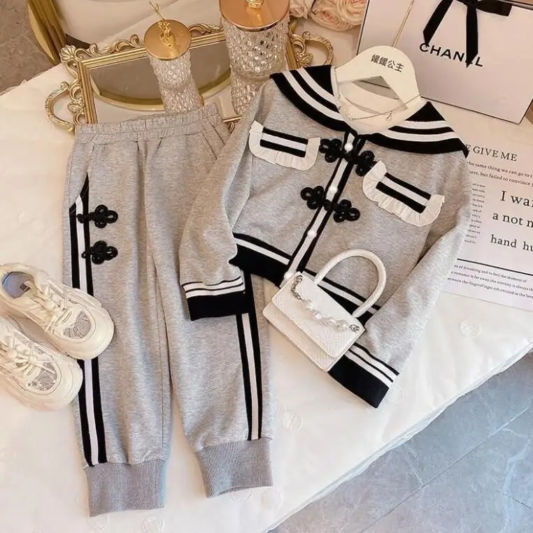 Retail New Baby Girls Boutique Spring Fashion 2 Piece Sets,  Top+ Pants   4-10 T