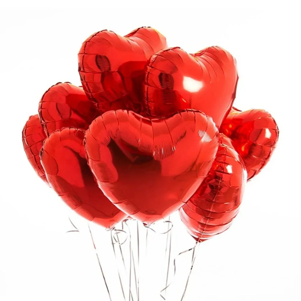 5-25Pcs 18inch Red Heart Love Balloons Foil Helium Baloon For Wedding Valentine's Day Birthday Party Decoration Supplies Globos