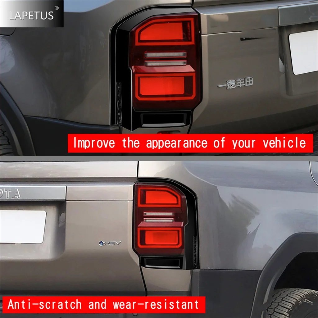 

For Toyota Land Cruiser 250 Prado LC250 2024 2025 ABS Black Rear Tail Light Lamps Cover Trim Taillight Car Styling Accessories