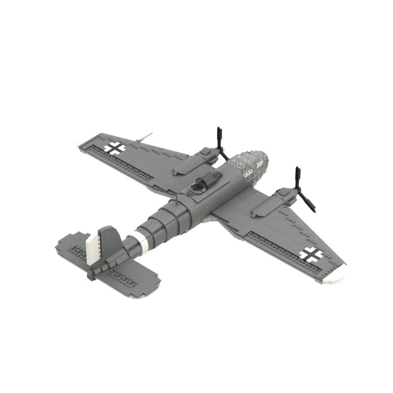 Germany WW II Military Weapons He111 Air Force Heavy Bombers MOC Building Block Aircraft Model Educational Toy Brick Gifts