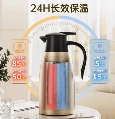 

Thermal Coffee Carafe 2L Stainless Steel Vacuum Insulated Coffee Jug 20 to 24 Hours Large Capacity Thermal Water Flask for Home