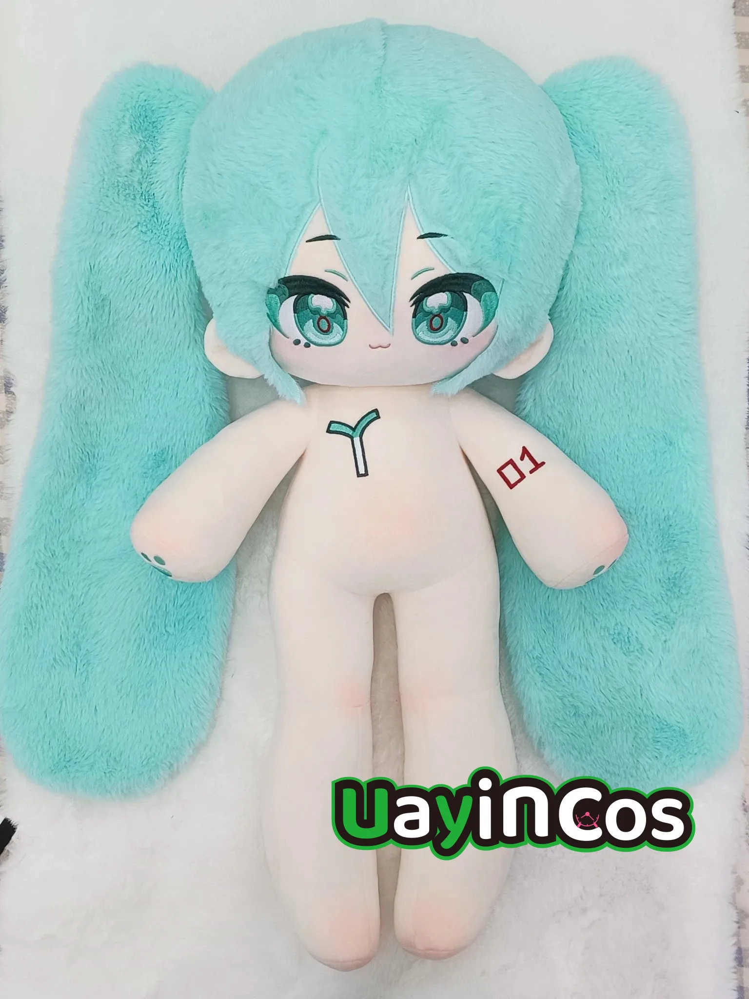 

60cm Anime Blue Hair Big Ears da cong Angel Princess Fairy Girl Stuffed Long legs Plushies Plush Cotton Doll Body Toy For Kids