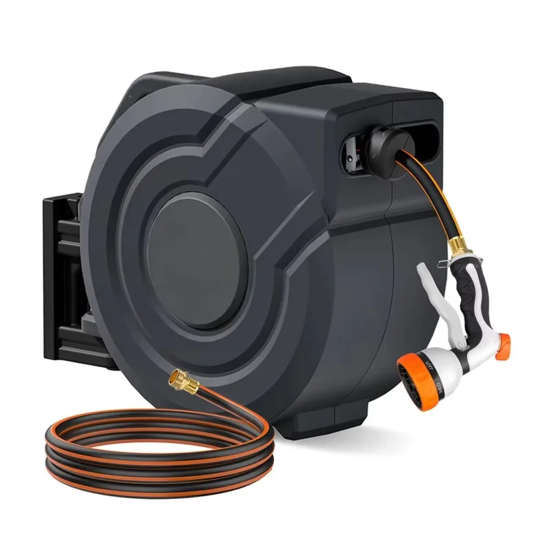 New Product Wall Mounted, Flexible Retractable Automatic Portable Water Hose Reel Garden Tools 25M