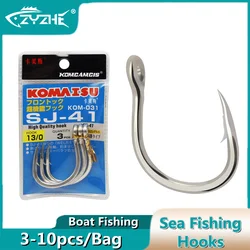 ZYZHE Sea Fishing Hook Stainless Steel 9sizes Corrosion-resistant Fishhook Tackle Barbed Large Size Ocean Boat Fishing-Hook