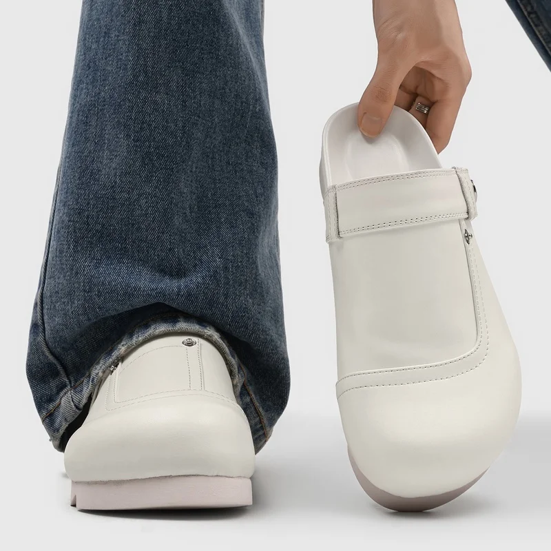 Boken Shoes Casual Thick Soled Men Shoes Height Increasing Rivet Decoration Exquisite Stitching Breathable Flat Bottom Non Slip