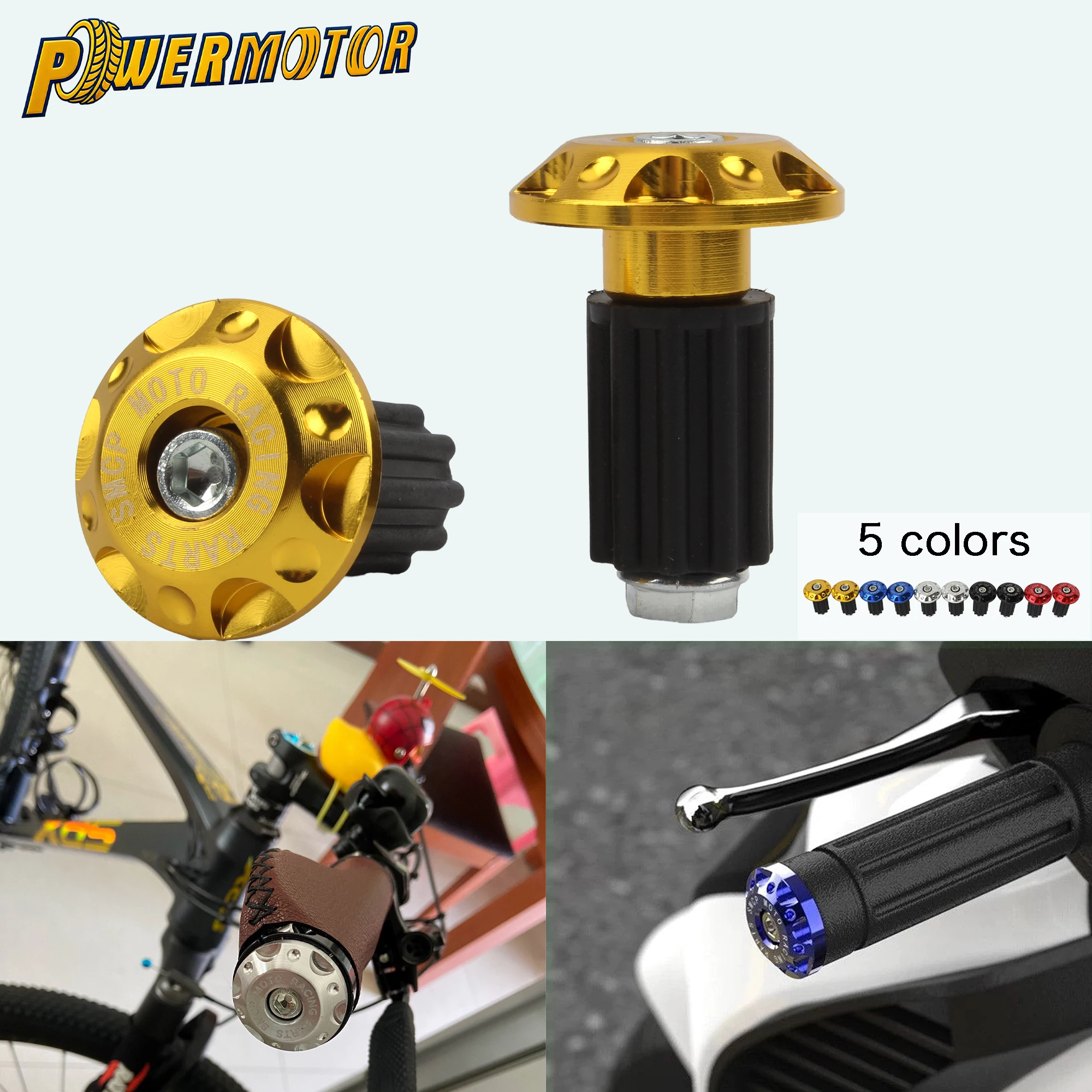 

2PCS Handle Bar Ends Grips 16 - 18mm Motorcycle Universal CNC Aluminum Handlebar Counterweight Plug Slider Dirt Bike Accessories