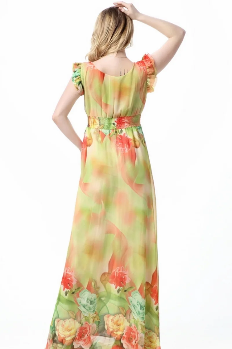 2025 Chaomeng Holiday Beach Dress Damenkleider in großen Größen mit Spitzen-Patchwork-Blumenmädchenkleider beliebt