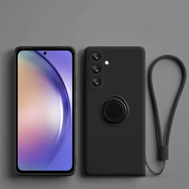 Custodia per telefono con anello magnetico in silicone per Samsung Galaxy S24 Ultra S23 S22 Plus S21 S20 FE Cover antiurto