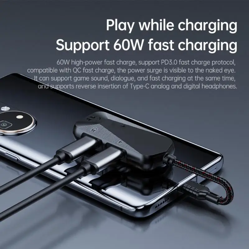 Adaptador carga sonido USB C H37F, conector Radio con cola reforzada, cable eficiencia, Compatible con PD3.0 y