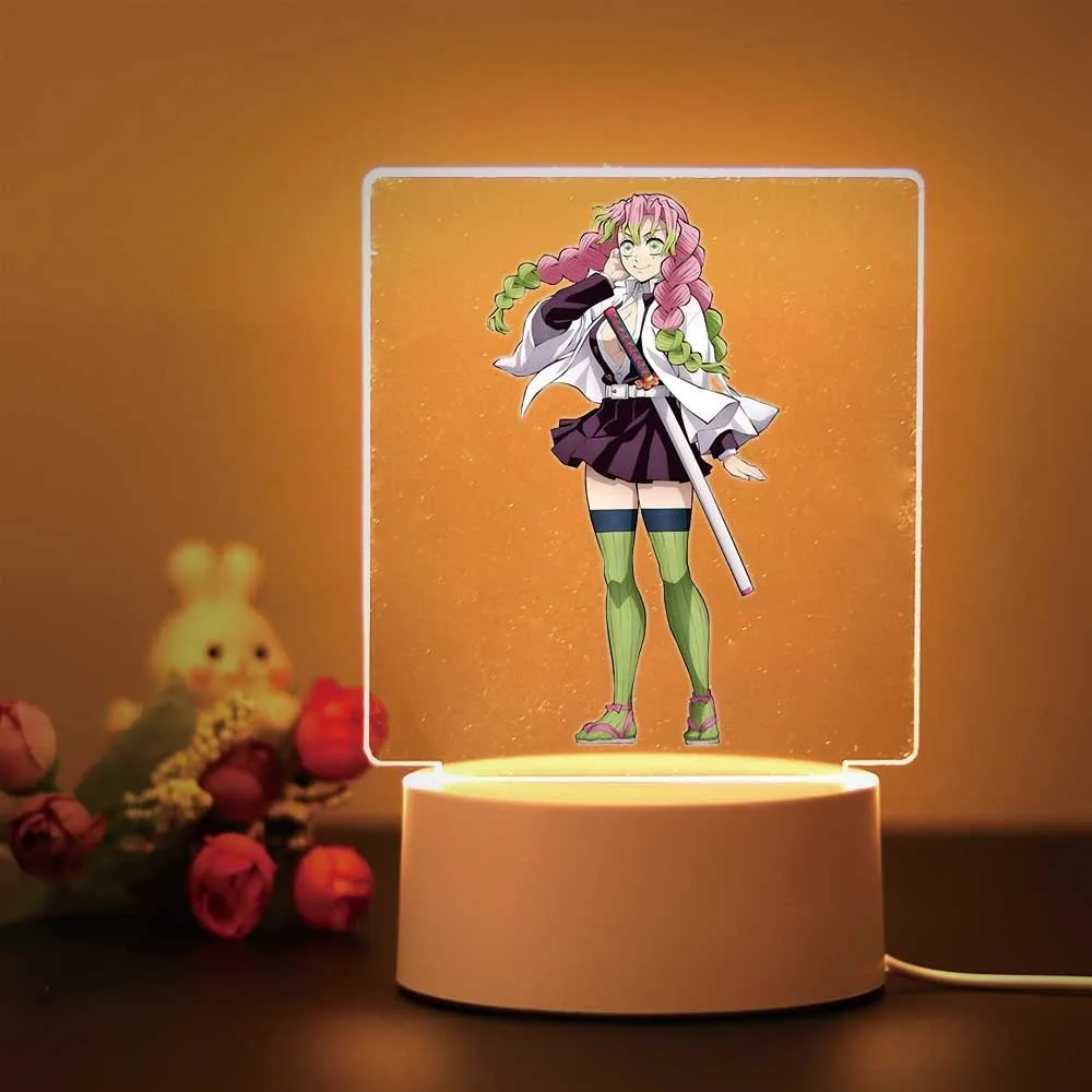 Demon Slayer Kanao Tsuyuri Luz nocturna LED táctil 3D para decoración de habitación de niños, regalo de cumpleaños para niños y niñas