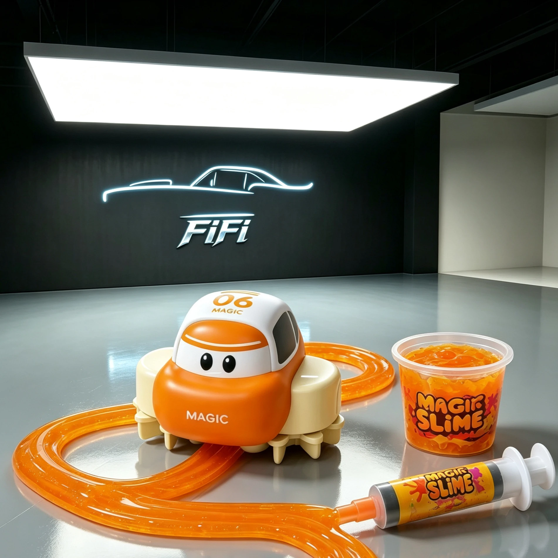 DIY Slime Track Car Toy, Freely Draw Path with Crystal Mud, Creative Educational Toy for Children