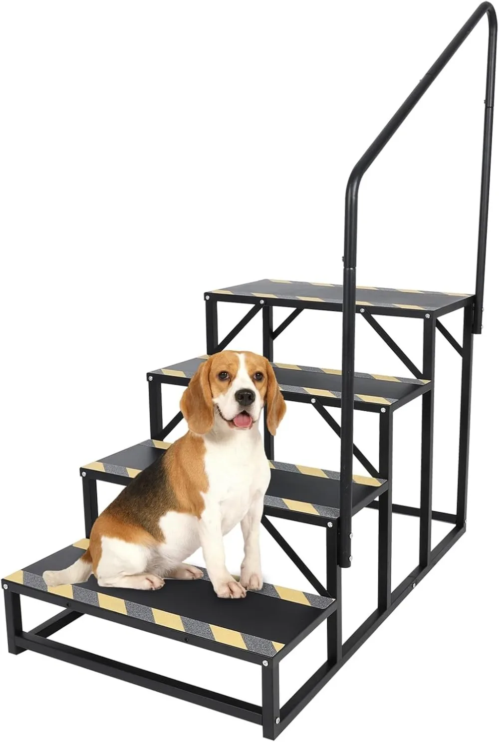 Escaleras RV de 4 escalones con pasamanos, escalones portátiles para jacuzzi, escalera exterior antideslizante para camper, remolque, porche y mascotas