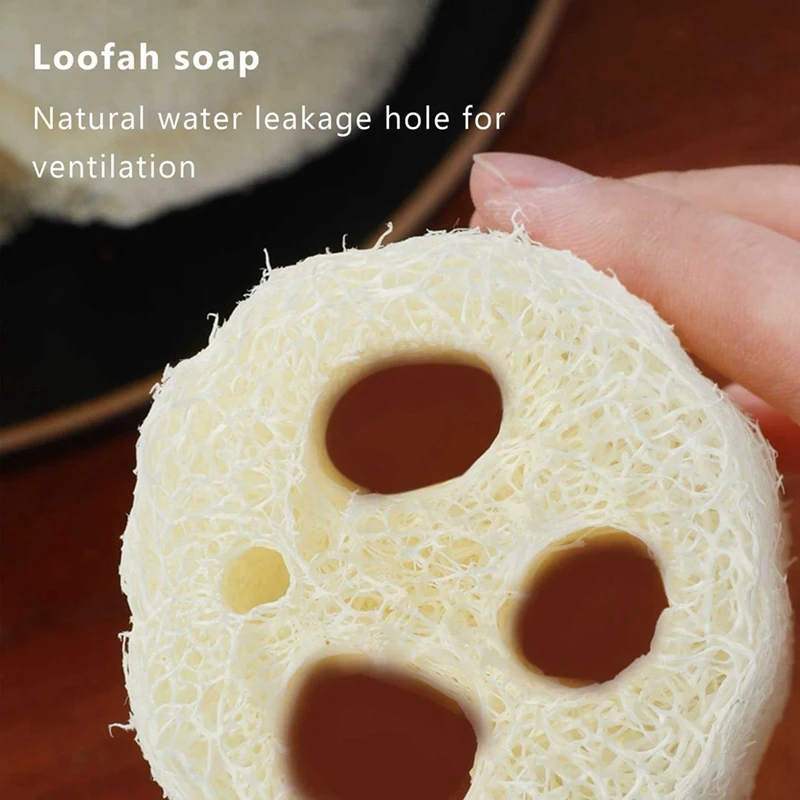 4-6Cm Wide 100Pcs/Lot Natural Loofah Slice DIY Customize Soap Tools, Cleaner, Facial Soap Holder