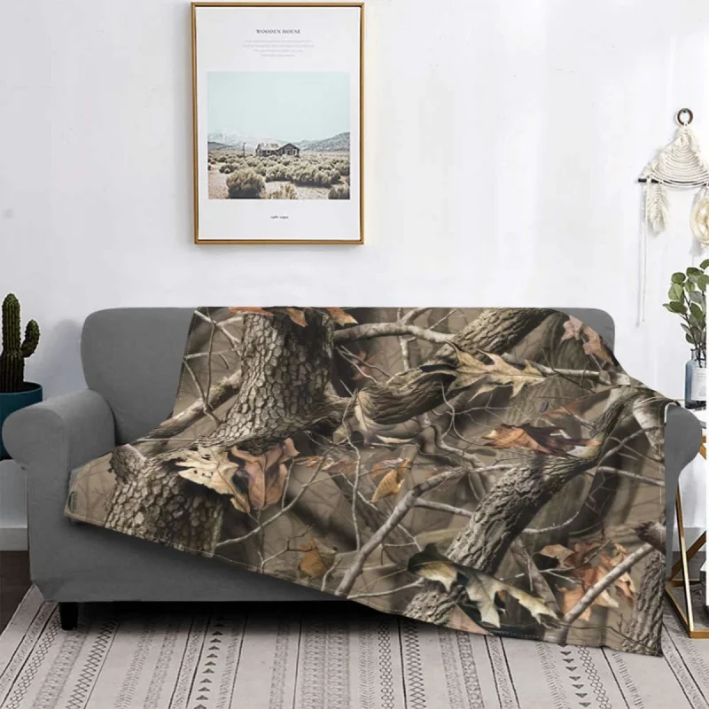 Real Tree Camouflage Camo Blanket Flannel All Season Military Popular Warm Throw Blankets for Bed Couch Bedding Throws