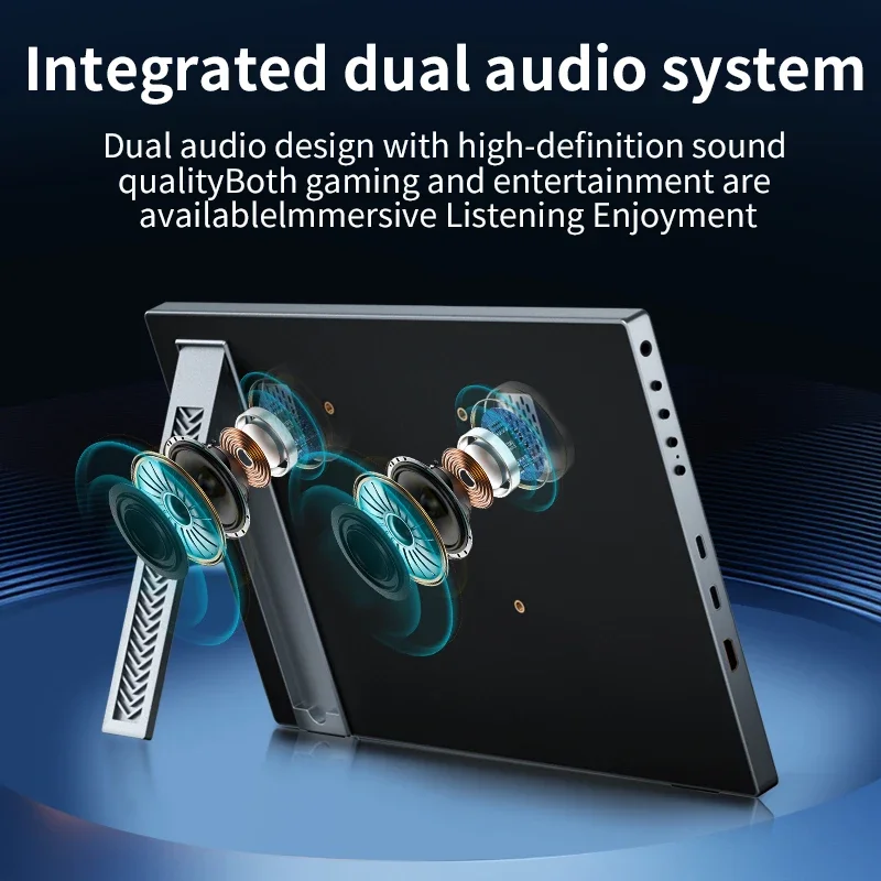 Портативный монитор 11,6-дюймовый внешний монитор для ноутбука 1366P со встроенными динамиками, дисплей с портом HDMI USB-C для портативных ПК Mac PS4/5