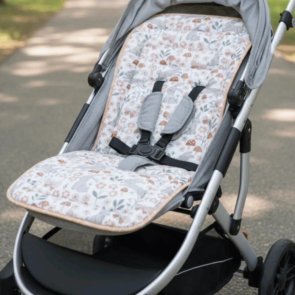 Bantal Kereta Dorong Bayi Lembut Nyaman dengan Cetakan Kartun untuk Kursi Makan, Alas Katun Bernapas untuk Kursi Kereta Bayi, Alas Duduk Balita