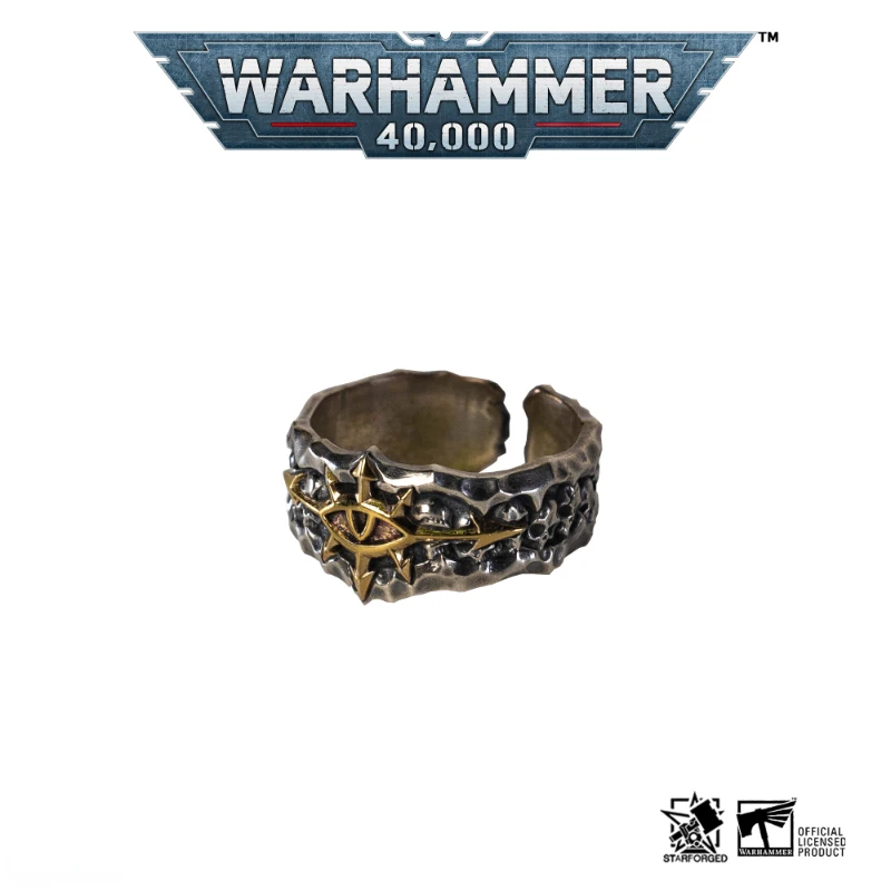 StarForged Star Casting Black Expedition Champion Emblem Ring Warhammer 40K Game Peripheral Products 925 Silver